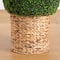 2ft. UV-Resistant Artificial Boxwood Ball Topiary in Hyacinth Weave Basket